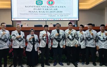 H. Darwis, S.Pd, MM Terpilih Kembali, Konferensi PGRI Takalar Ditutup Ketua Provinsi Sulsel Prof Hasnawi Haris