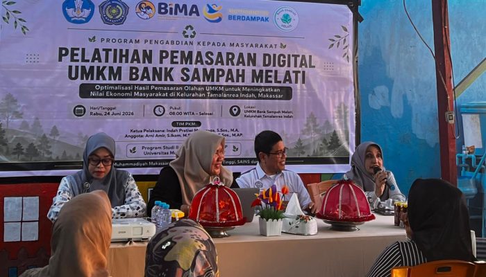 Tim PKM LP3M Unismuh Makassar Latih UMKM Bank Sampah Melati Manfaatkan Pemasaran Digital